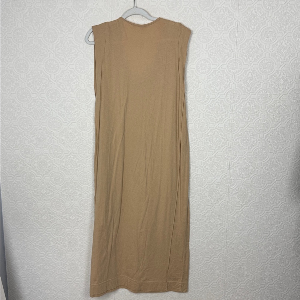 Free People FP Beach Tan Sleeveless Midi Dress XS Cotton Casual Shapeless - Picture 8 of 8